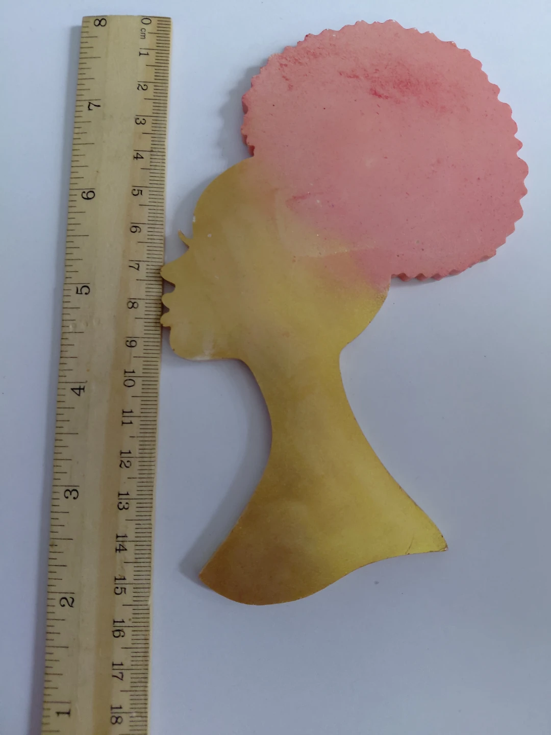 Resin Silhouette Art - Profile of Woman with Afro - photo 2