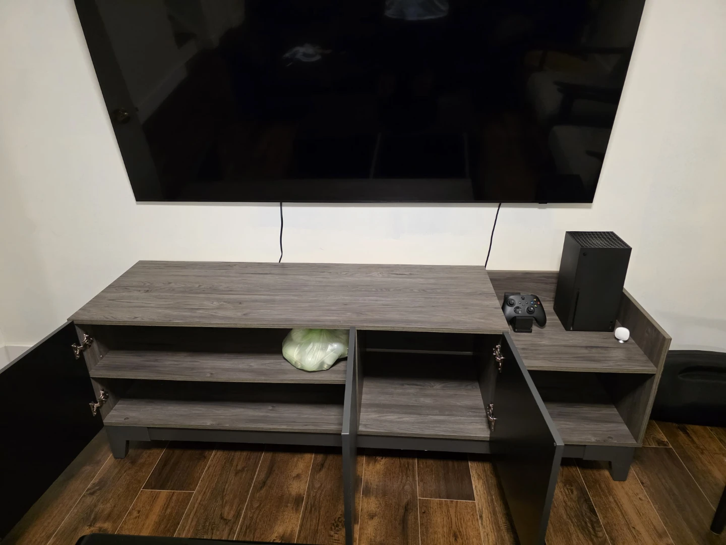 Grey Wood TV Stand / Media Unit - photo 2