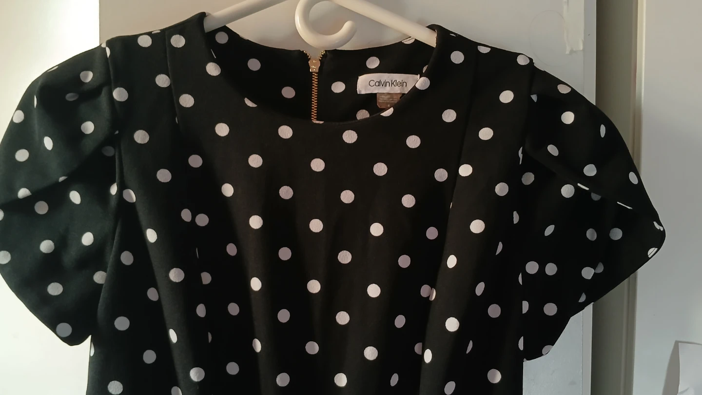Calvin Klein Black & White Polka Dot Jumpsuit Size 4 - photo 2