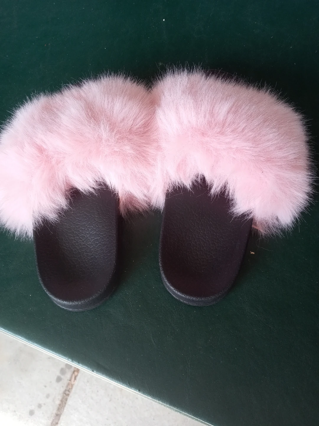 Faux Fur Slides/Slippers - Pink - US Size 6