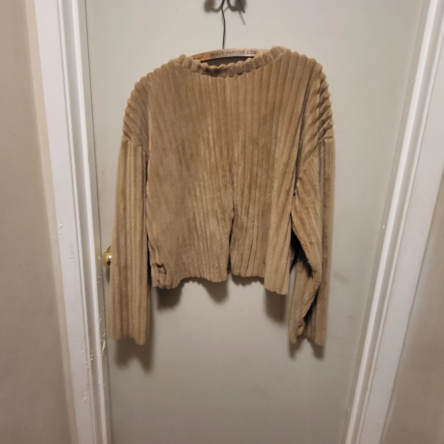 ZARA Trafaluc Brown Corduroy Cropped Pullover Sweater Sz M - photo 2