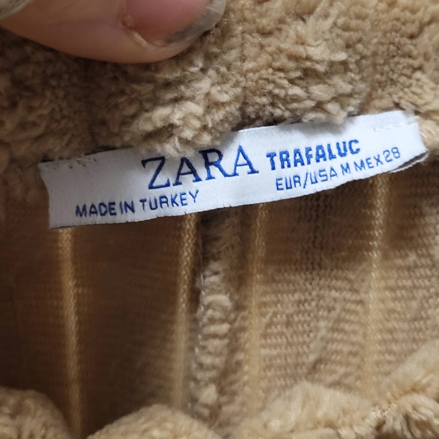 ZARA Trafaluc Brown Corduroy Cropped Pullover Sweater Sz M - photo 3