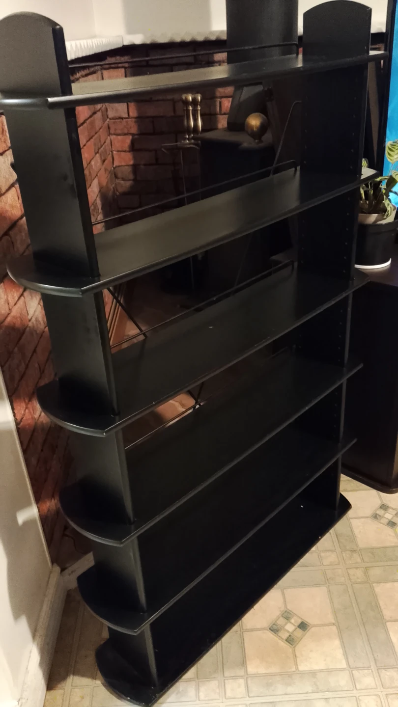 Black 5-Shelf Media Rack - photo 2