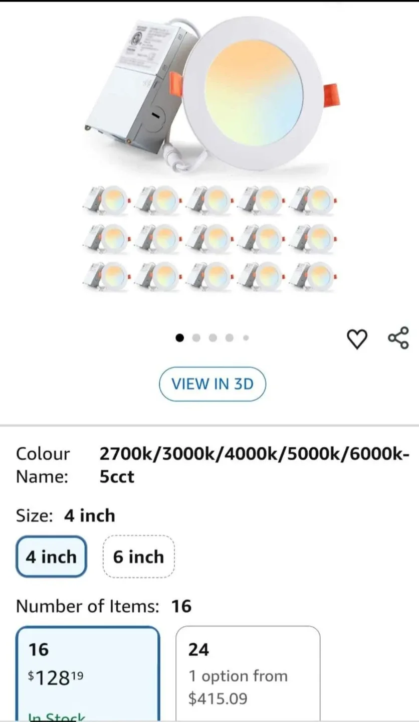 LEDiARY 4 Inch LED Recessed Lighting - 16 Pack