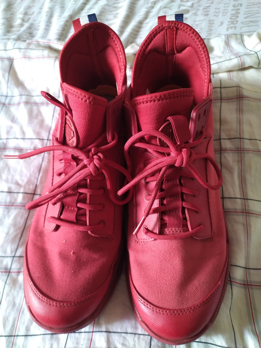 Palladium Red Canvas High-Top Sneakers -US 10