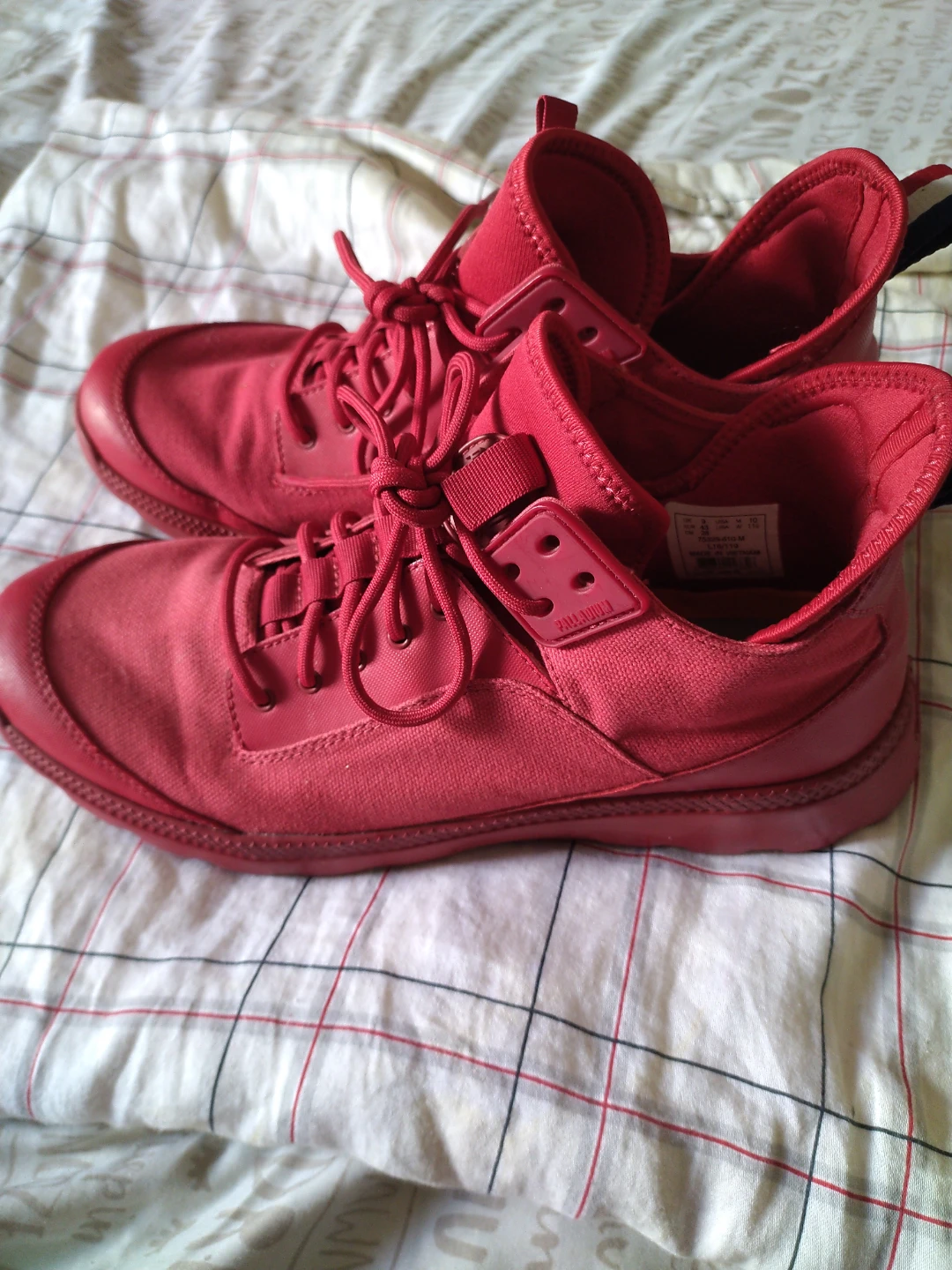 Palladium Red Canvas High-Top Sneakers -US 10 - photo 2