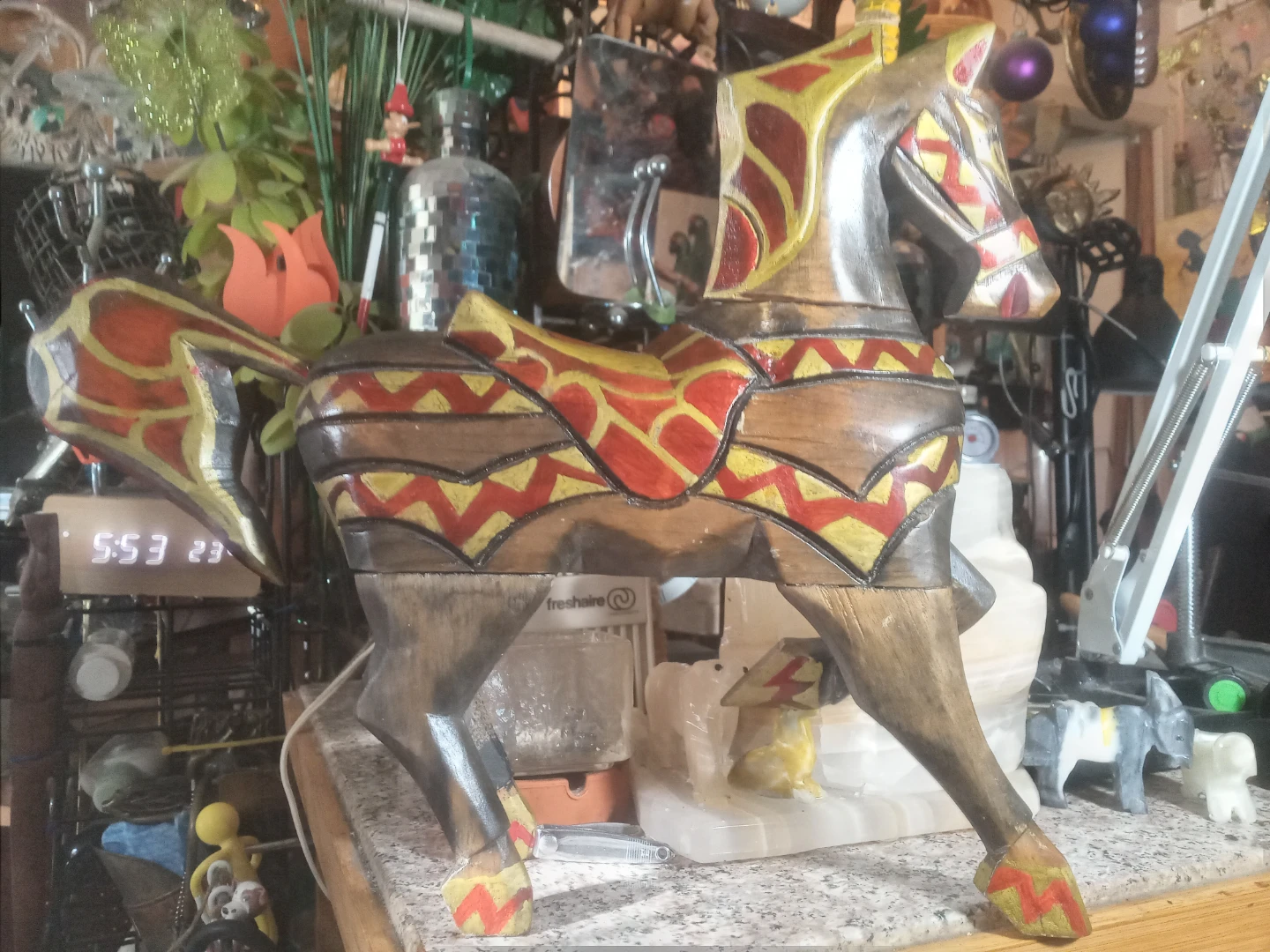 Wooden Decorative Horse Figurine
