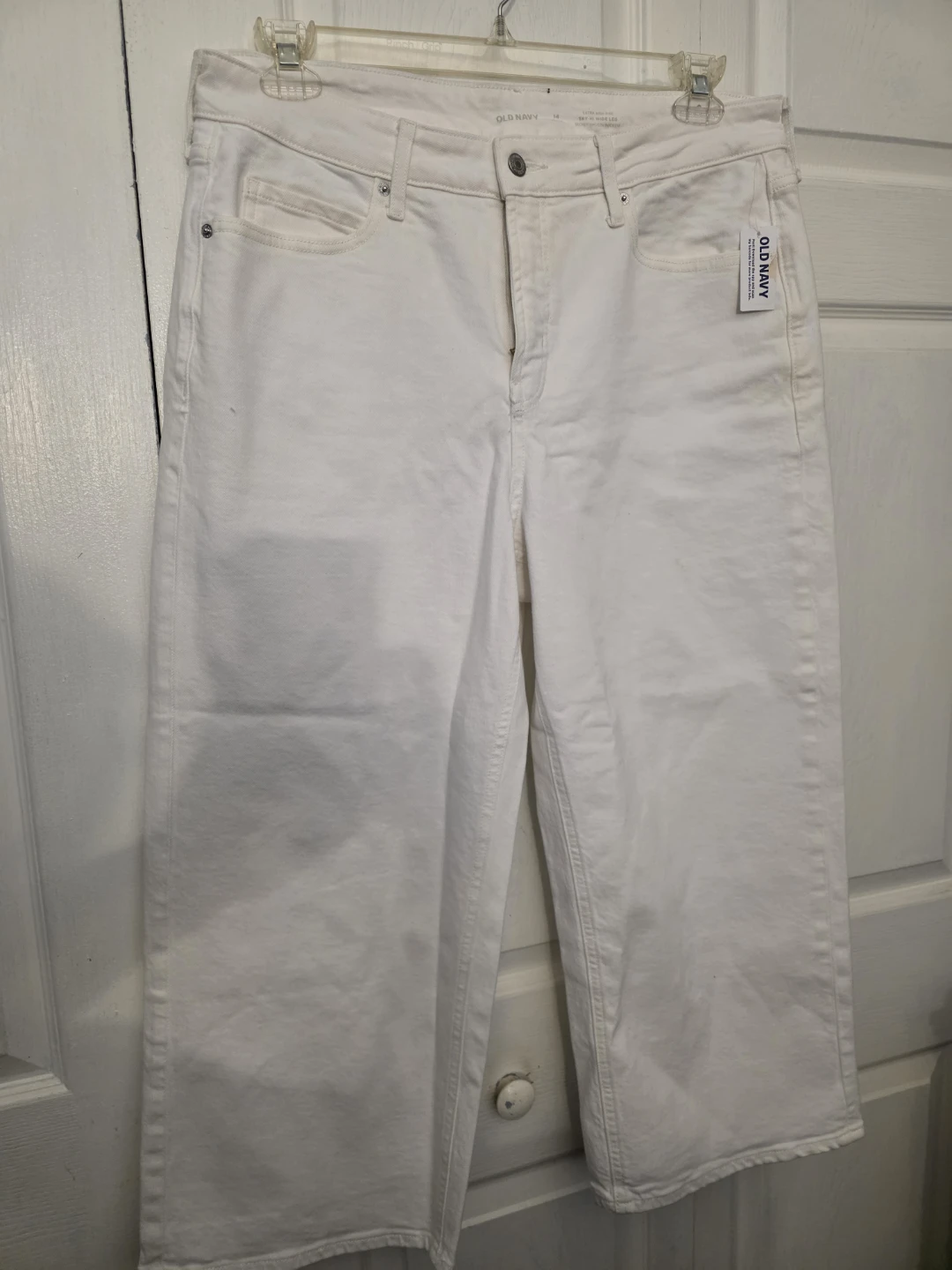 Old Navy White Wide Leg Crop Jeans