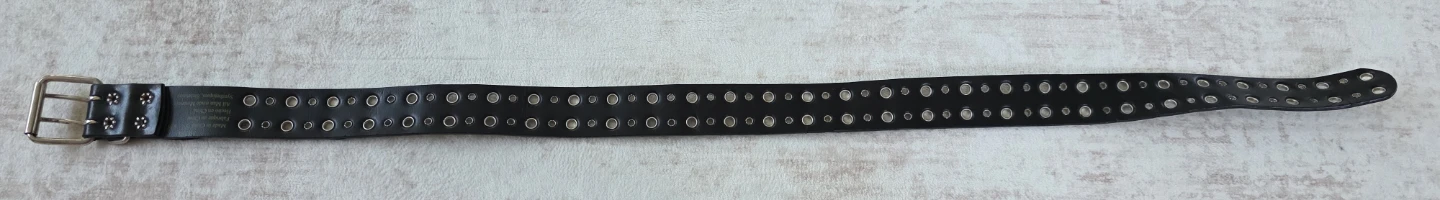 Black Studded Belt with Double Grommets - photo 2