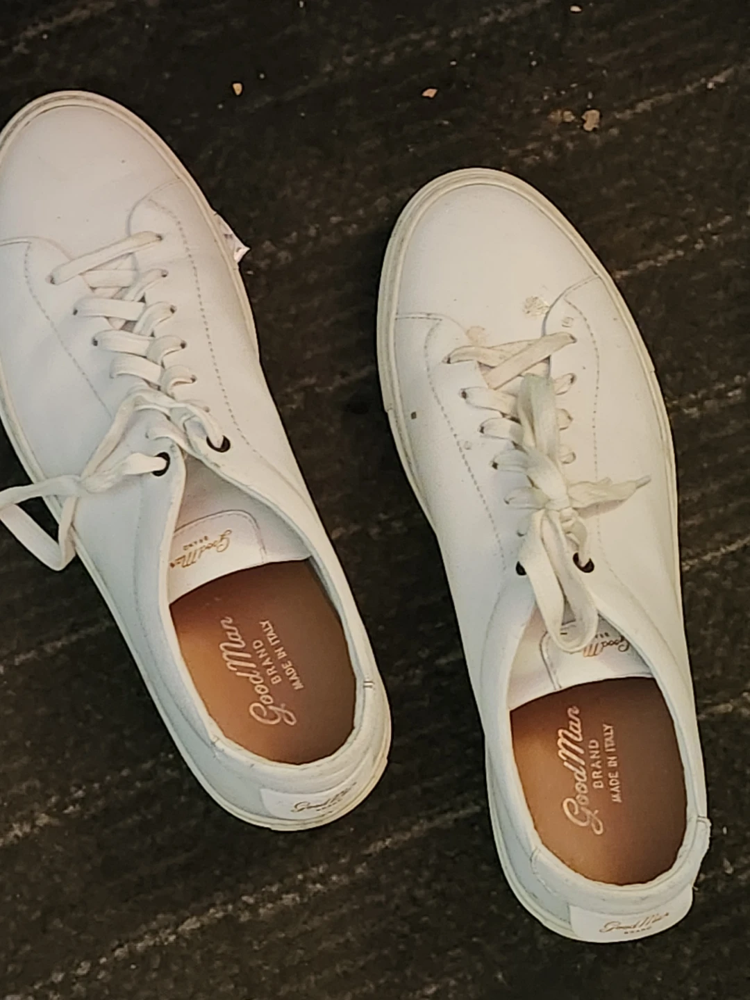 Good Man Brand White Leather Sneakers Made in Italy