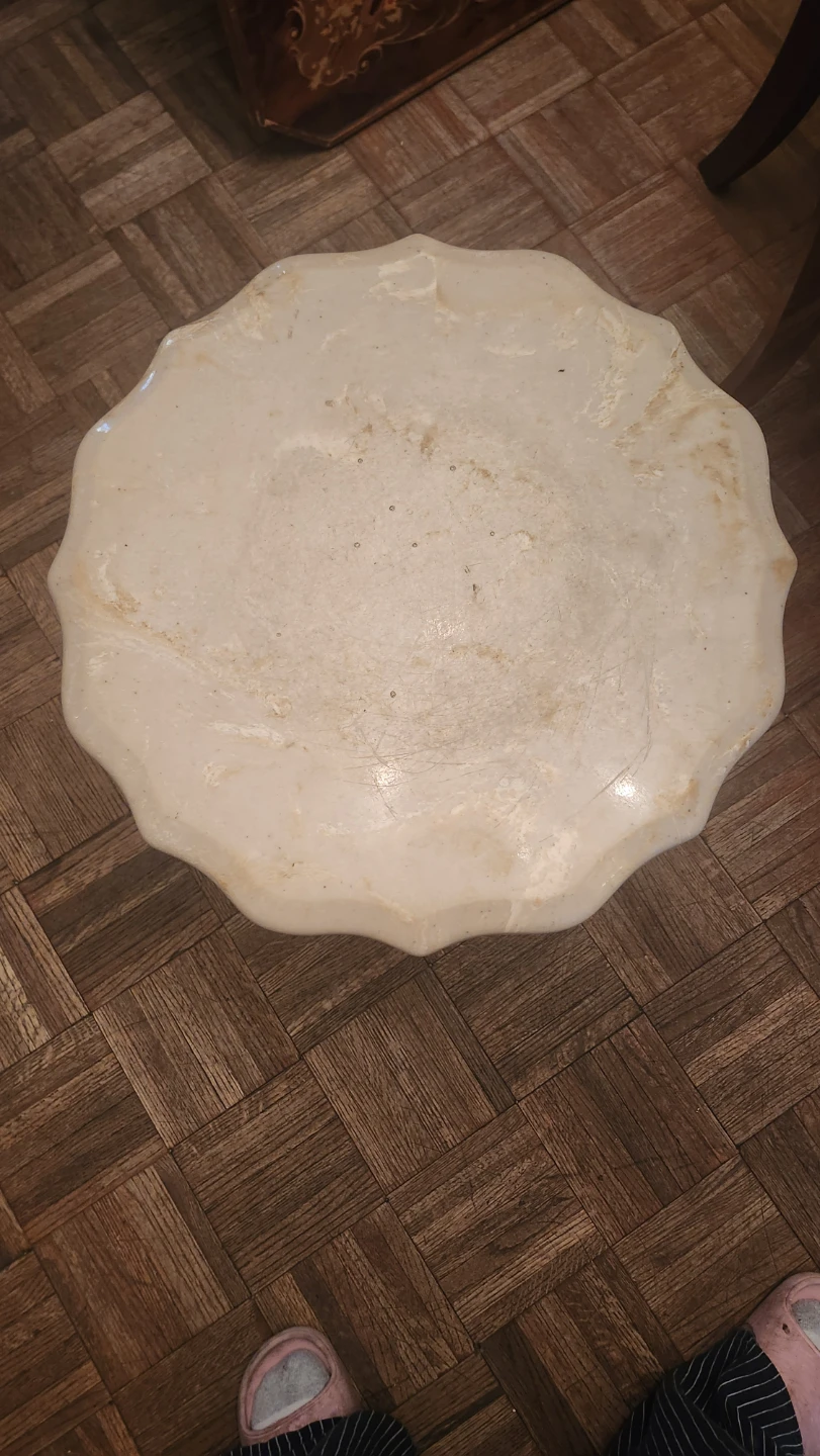 Cherub Pedestal Side Table with Marble Top - photo 4