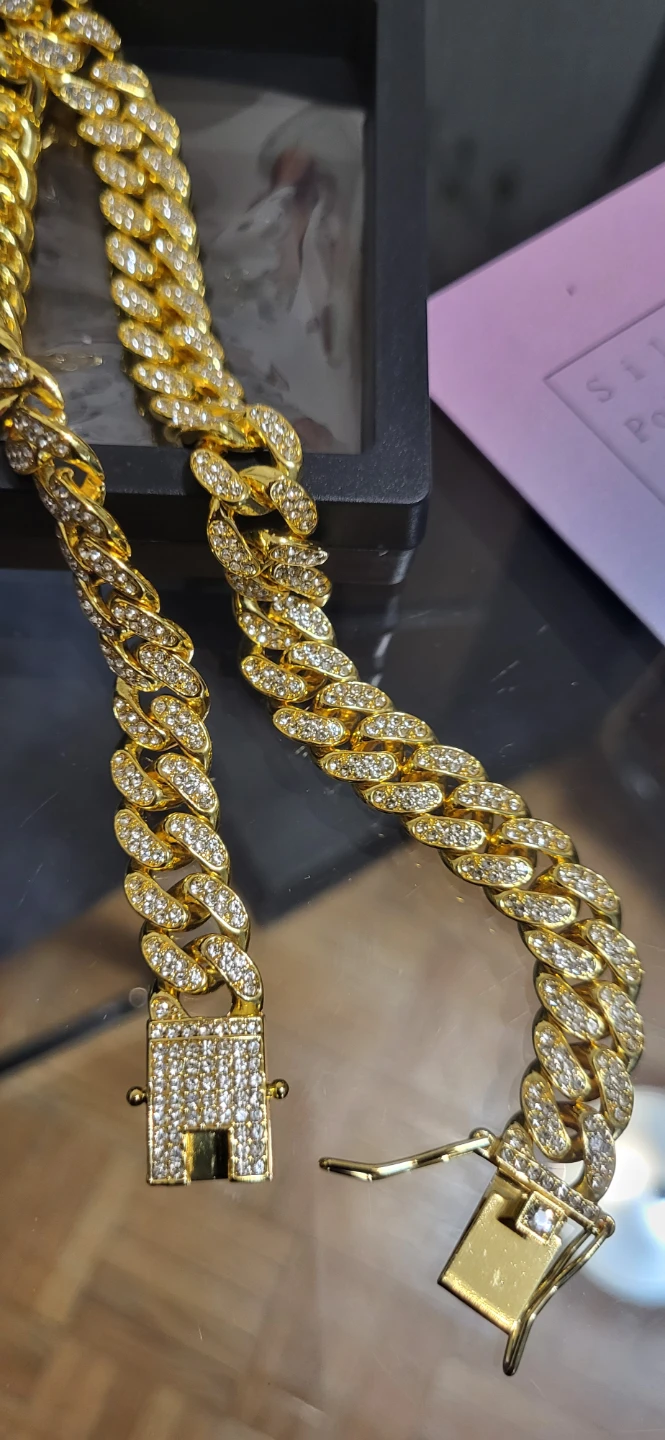 Gold Diamond Cuban Link Chain Necklace