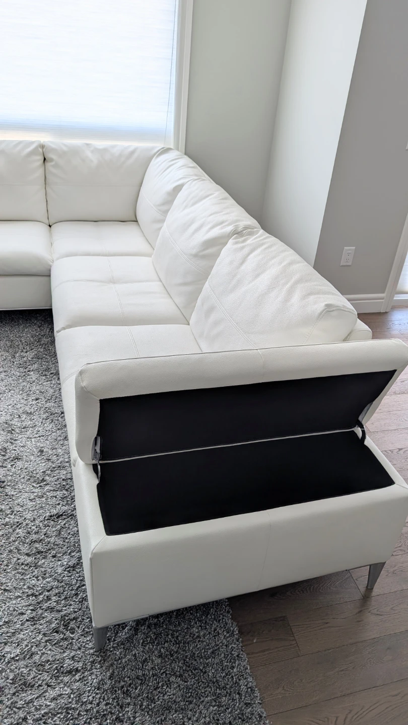 Like-new White Sectional Sofa with Storage - photo 5