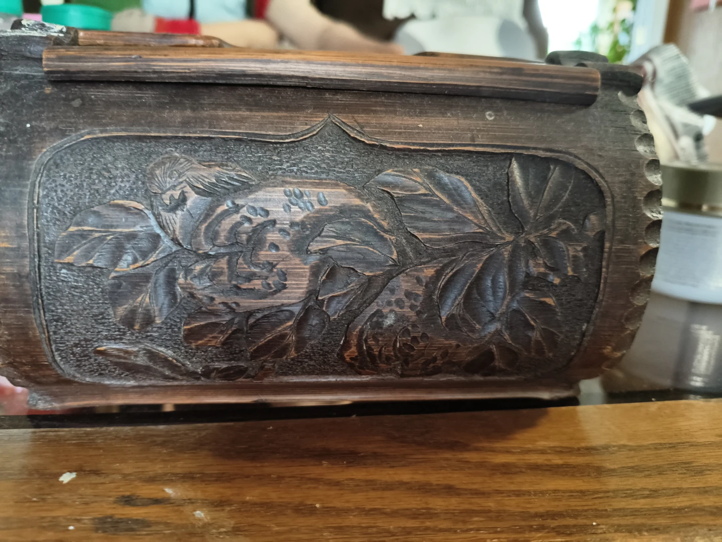 Carved bamboo Trinket Box
