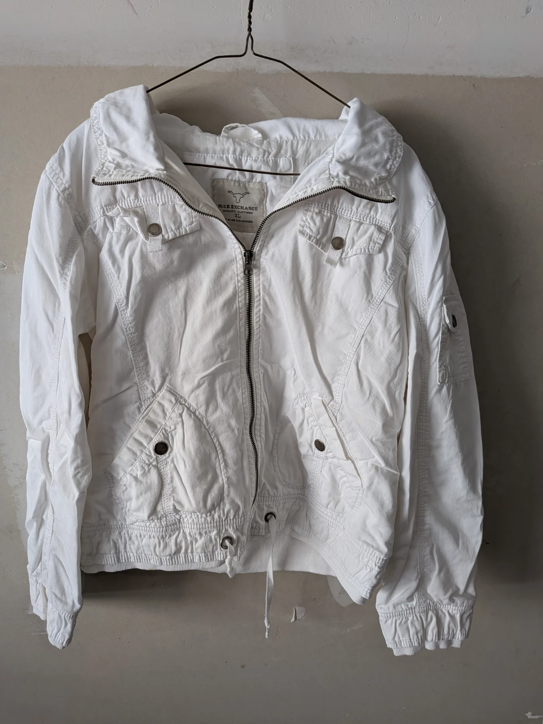 Blue Exchange White Hooded Jacket - XL