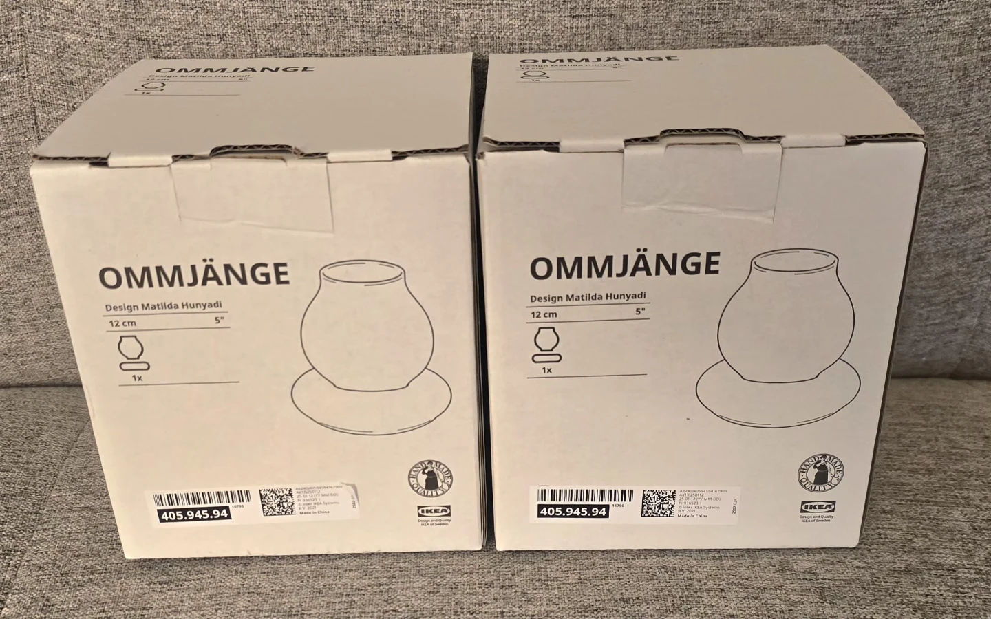 Pack of 2 IKEA OMMJÄNGE Tealight Holder Glass Amber 12 cm - photo 4