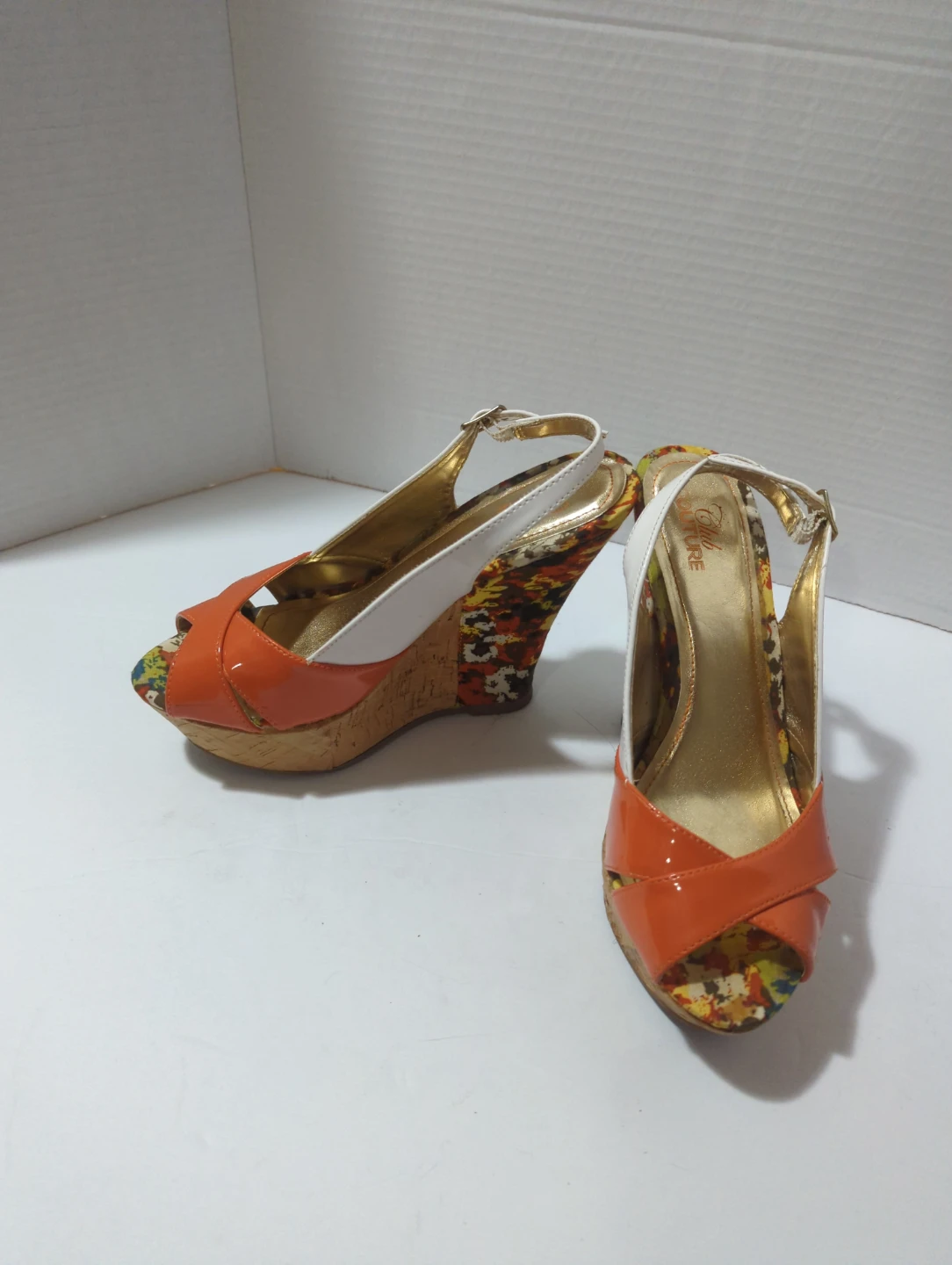 Club Couture Wedge Sandals Orange