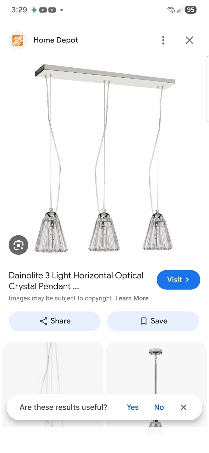Dainolite 3 Light Crystal Pendant Light