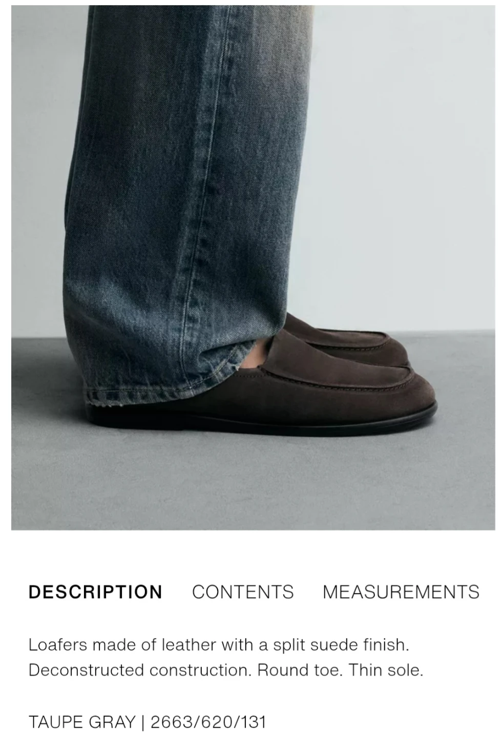 Zara Man Taupe Grey Suede Leather Loafers - photo 4