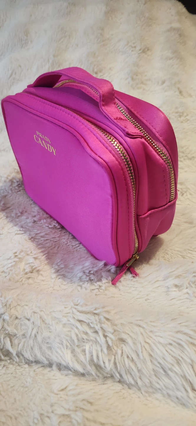 PRADA CANDY Pink Makeup Pouch Travel Bag - photo 2