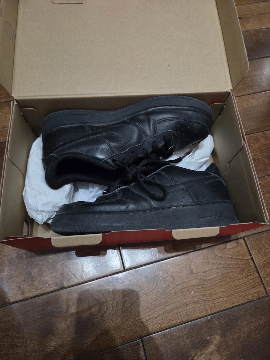 Nike Air Force 1 Low Black Leather Shoes