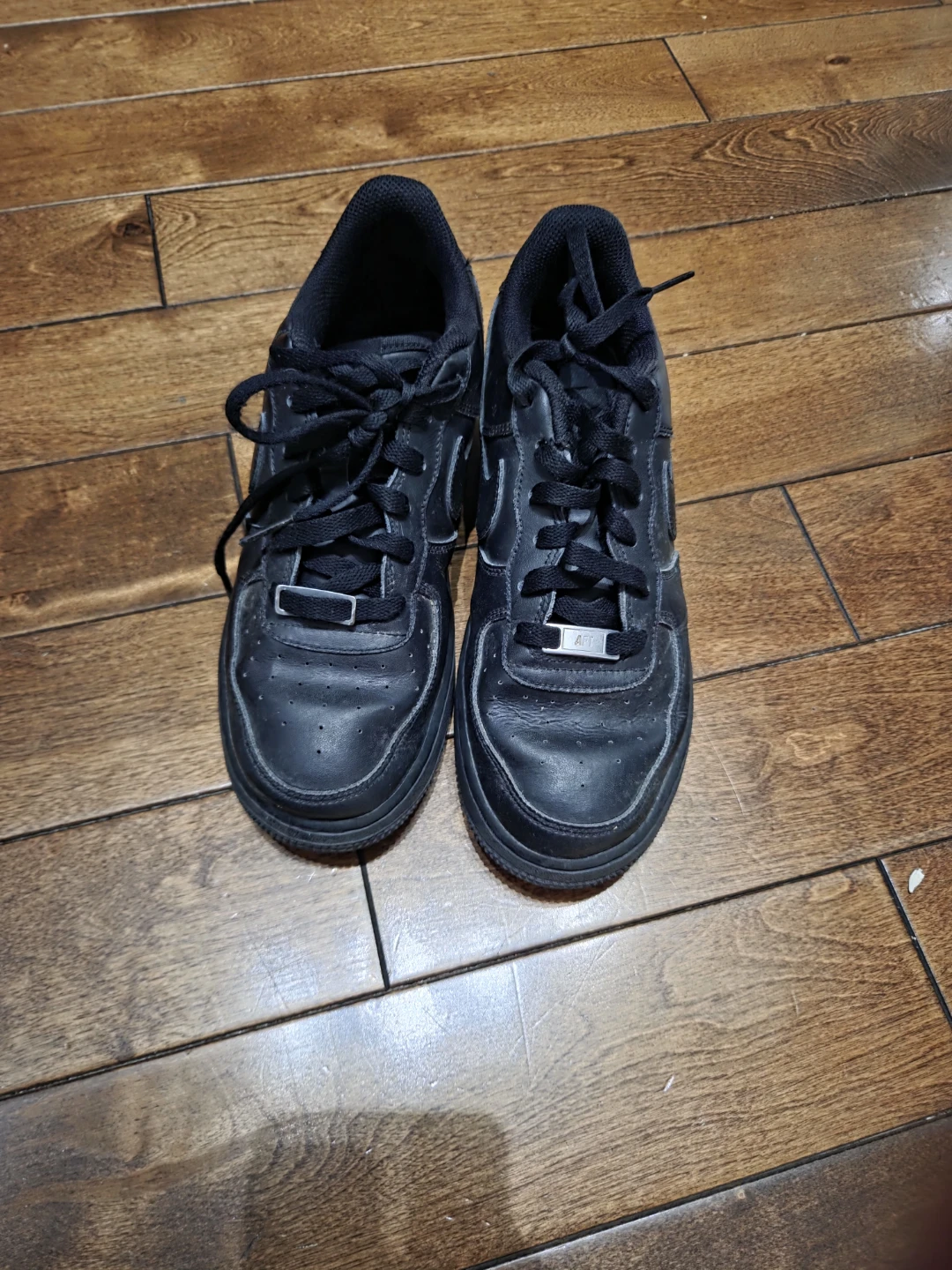 Nike Air Force 1 Low Black Leather Shoes - photo 2