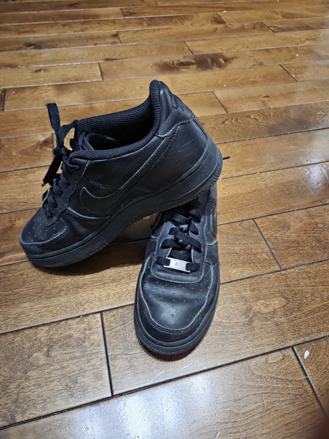 Nike Air Force 1 Low Black Leather Shoes - photo 3