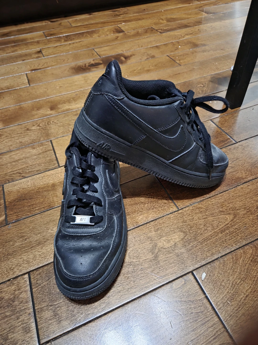 Nike Air Force 1 Low Black Leather Shoes - photo 4