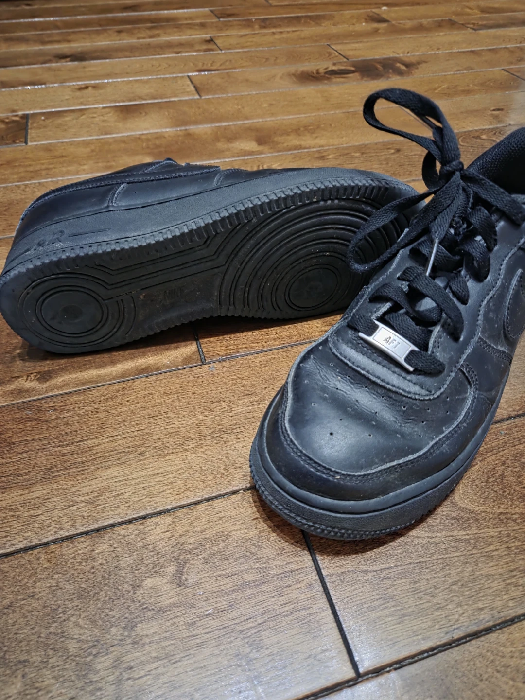 Nike Air Force 1 Low Black Leather Shoes - photo 5