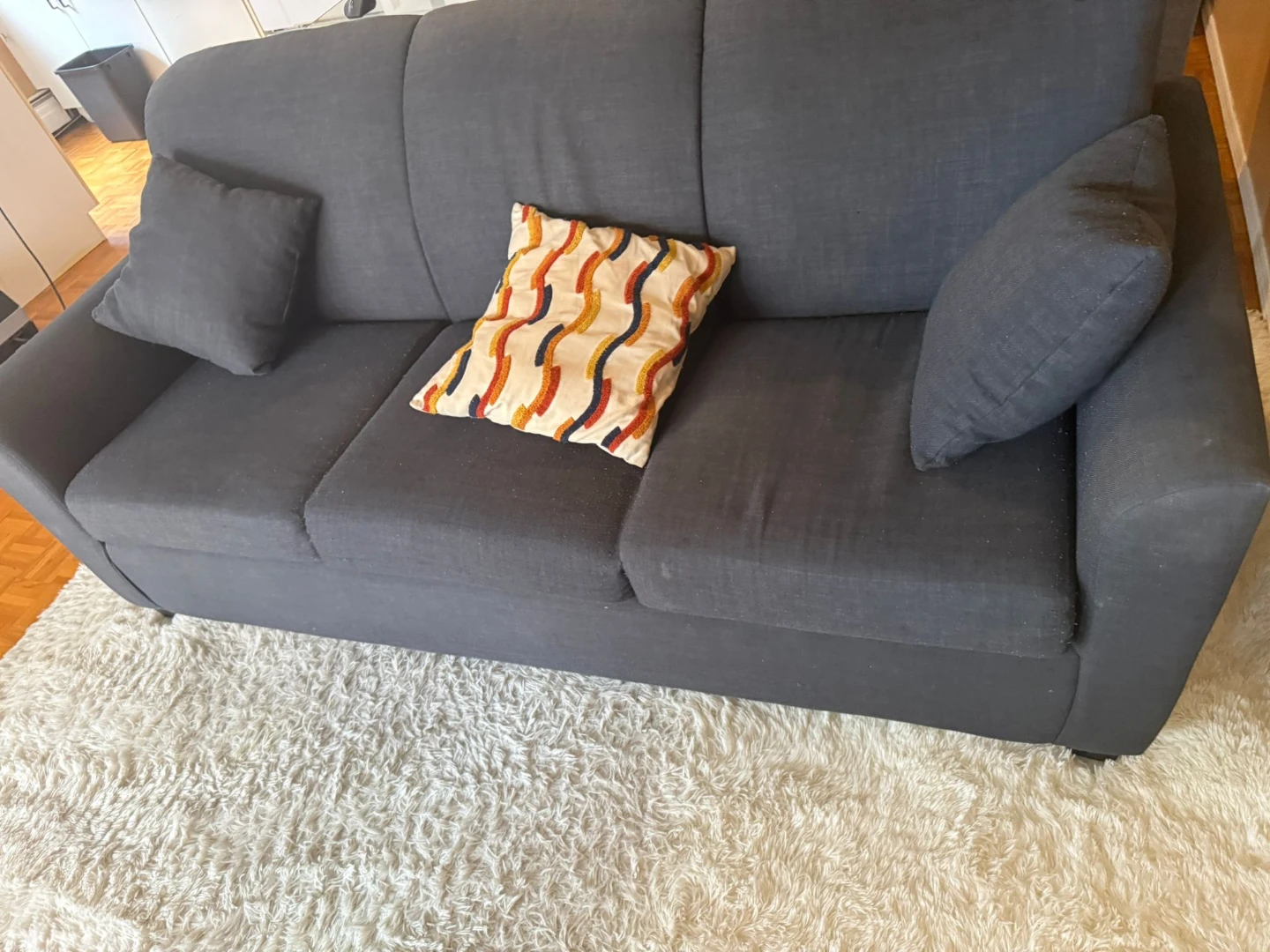 Grey Sofa with Decorative Pillow - photo 2