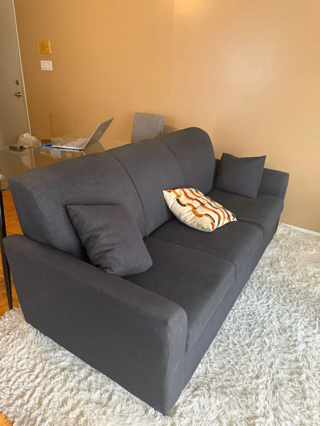 Grey Sofa with Decorative Pillow - photo 3