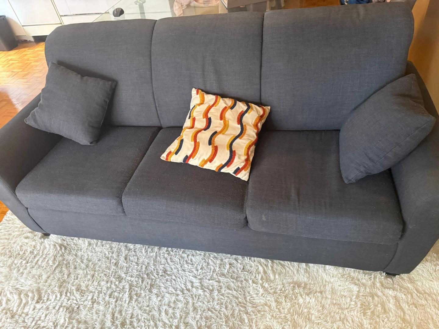 Grey Sofa with Decorative Pillow - photo 4