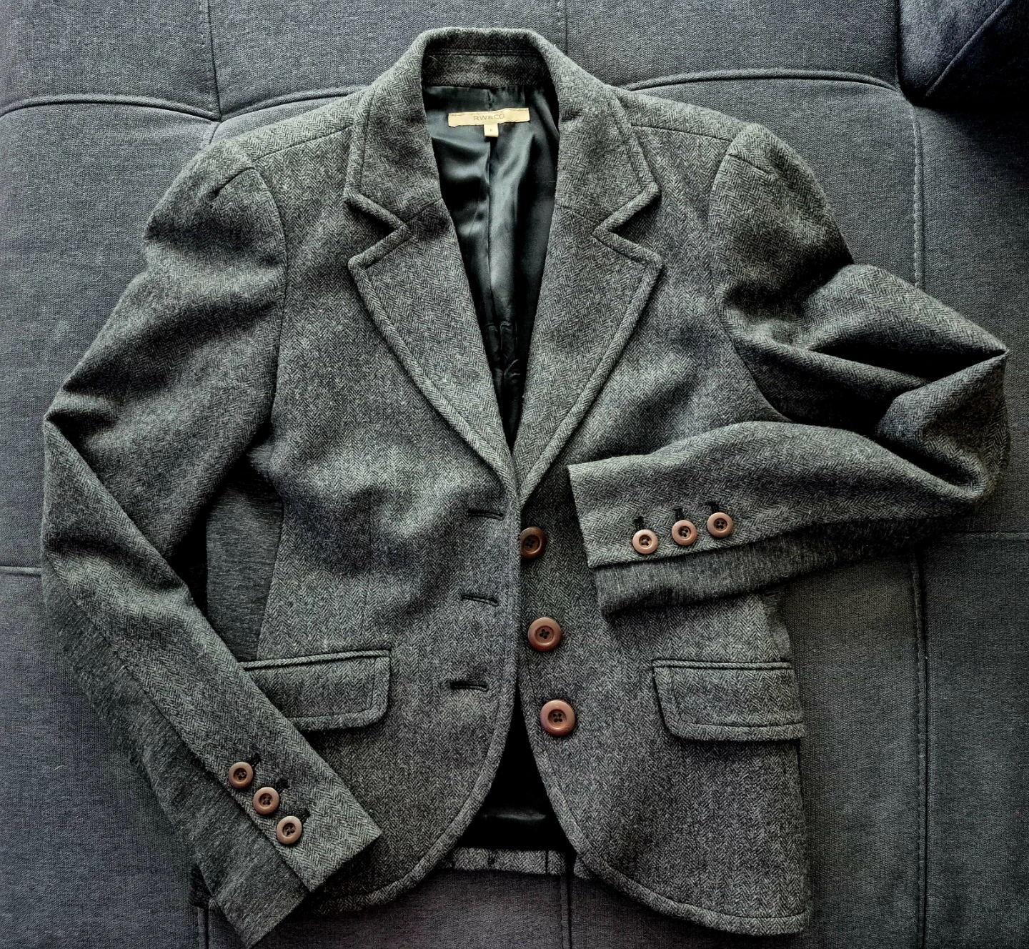 RW&CO. Grey Herringbone Blazer size 6