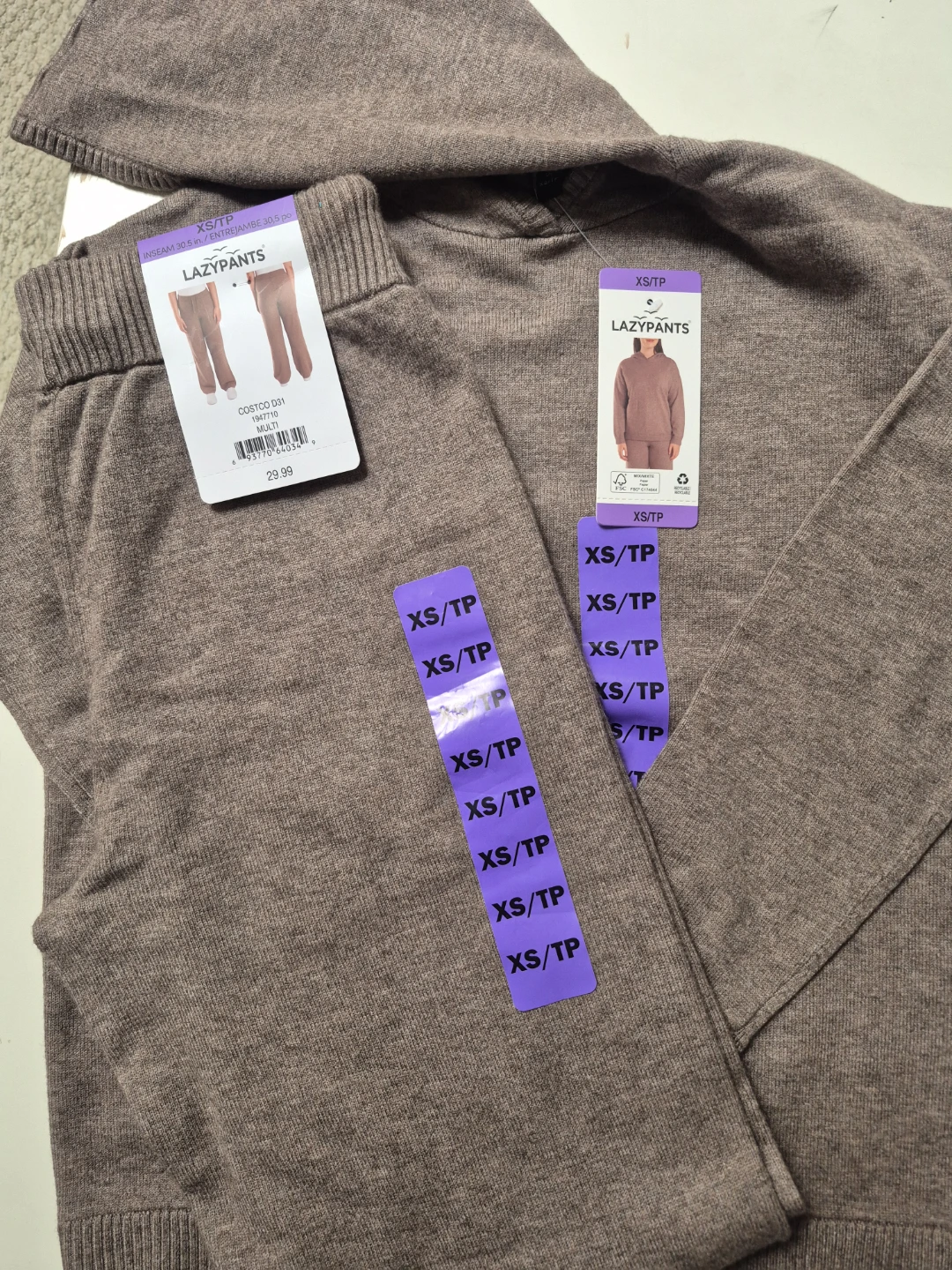 LazyPants Women's XS/TP Hoodie and Pants Set
