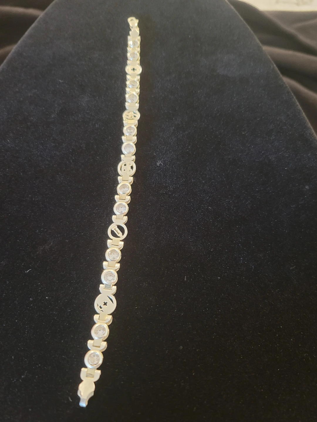 Sterling Silver Charm Bracelet with Cubic Zirconia - photo 2