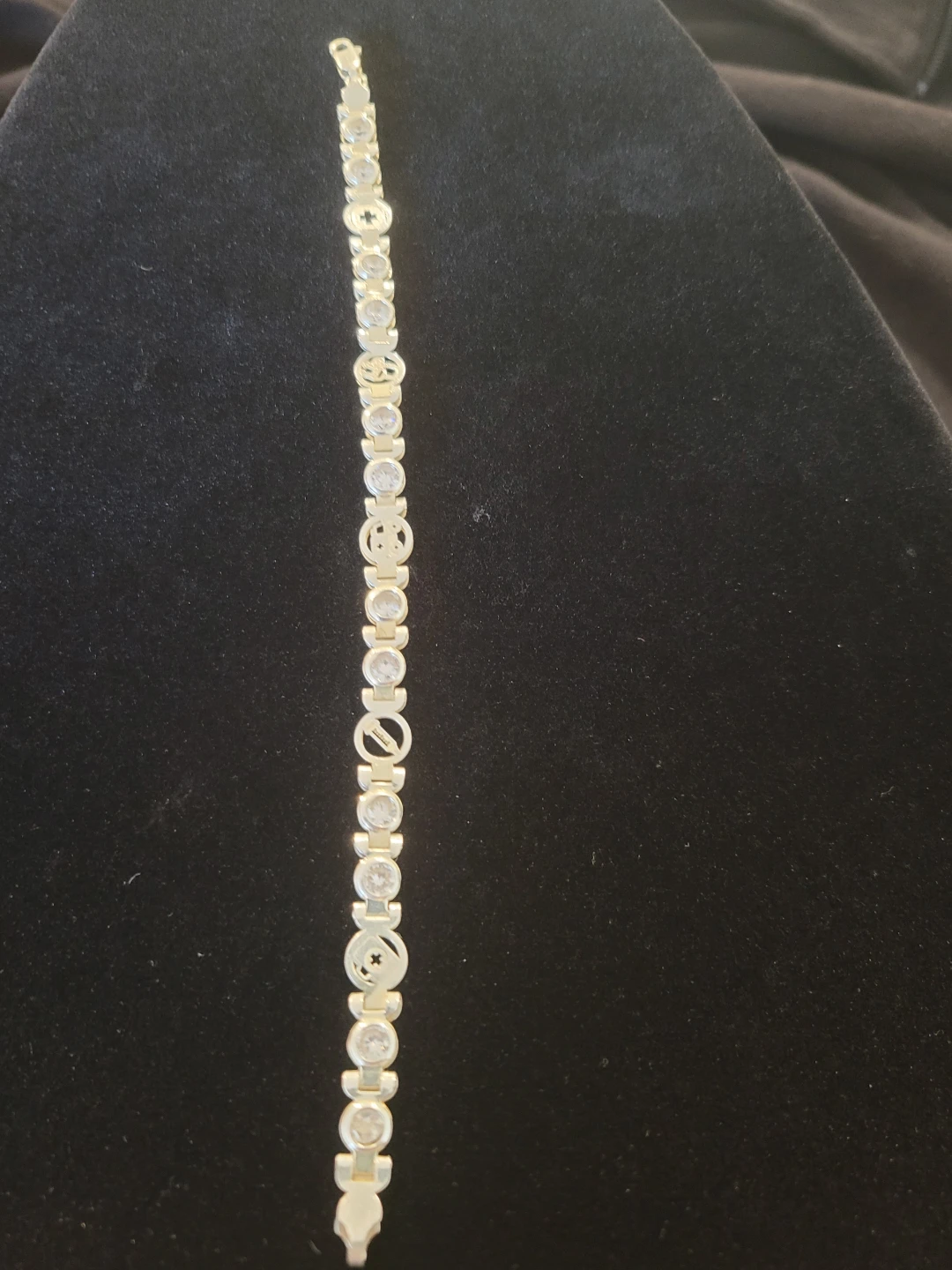 Sterling Silver Charm Bracelet with Cubic Zirconia - photo 3