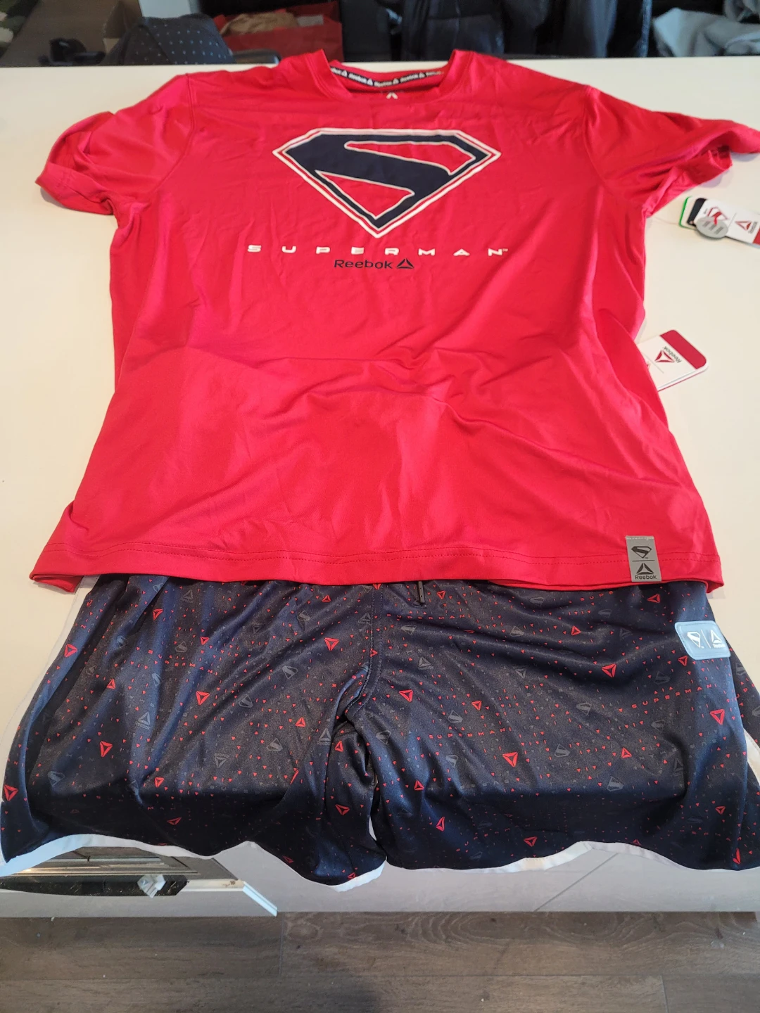 NWT Reebok x Superman Athletic Set  (Shirt L / Shorts M)