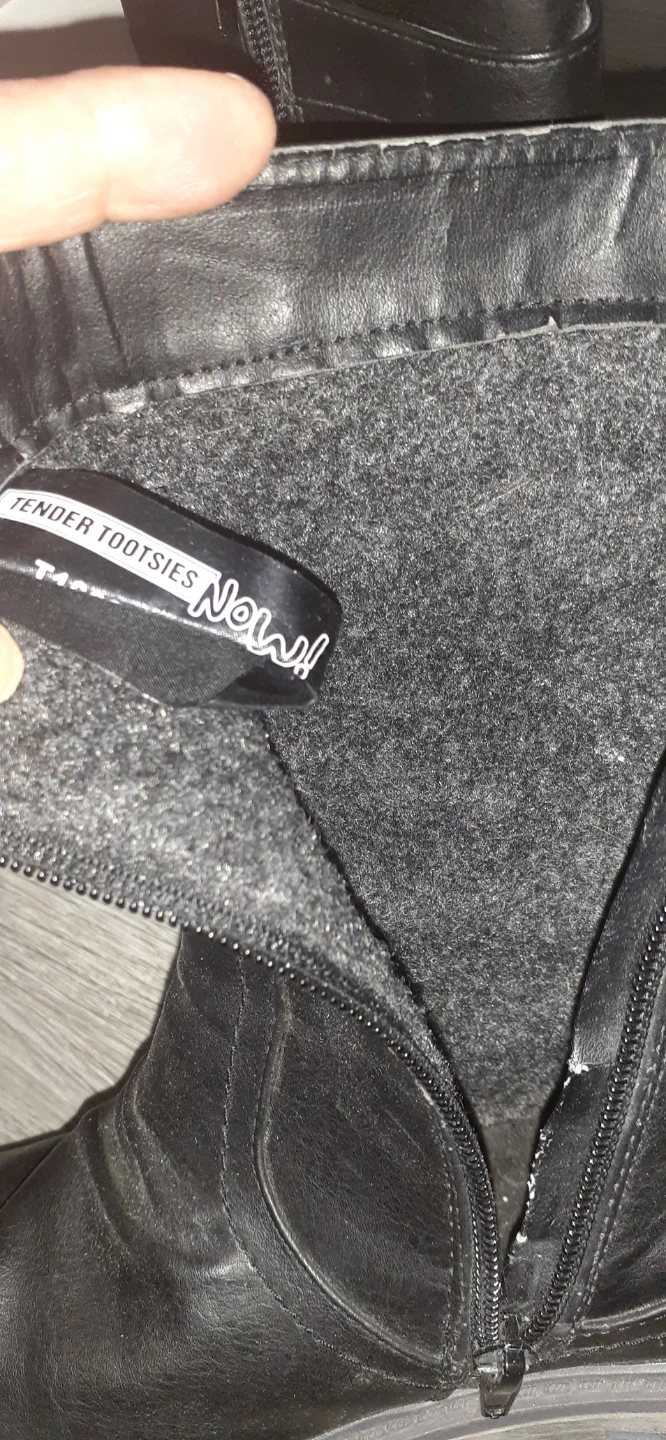 Black Faux Leather Boots with Buckle Detail - photo 4