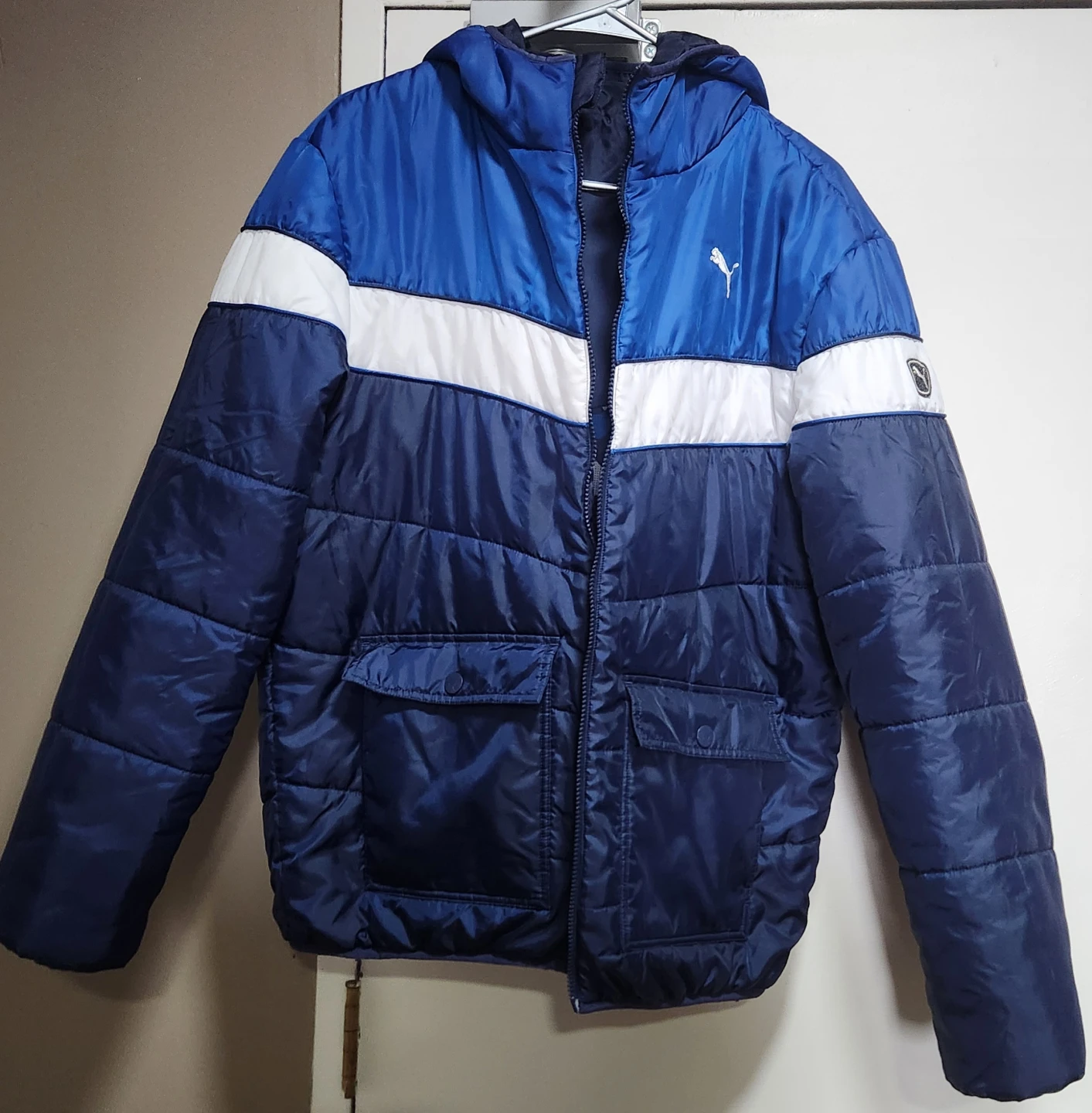 Puma Puffer Jacket Blue Camo Lined - photo 2