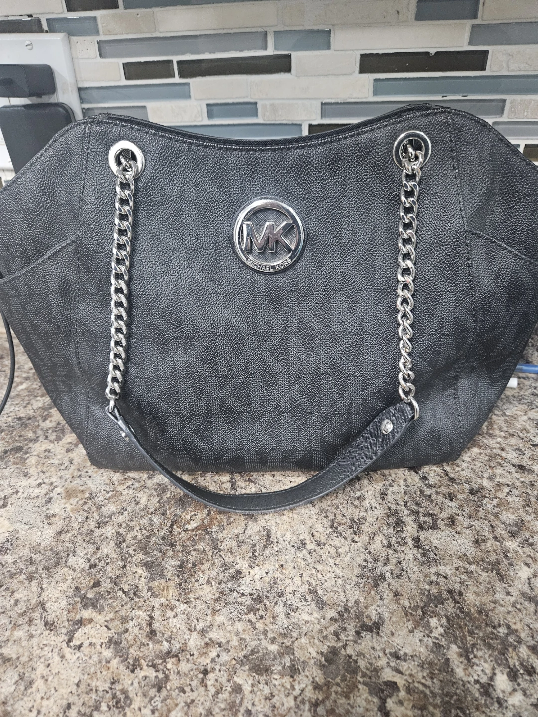 Michael Kors Black Monogram Tote Bag