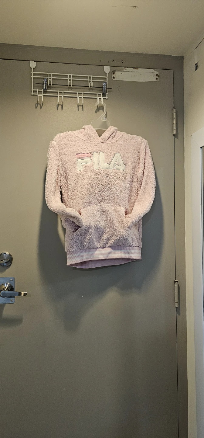 Pink Fila Sherpa Hoodie - L/G (10/12)