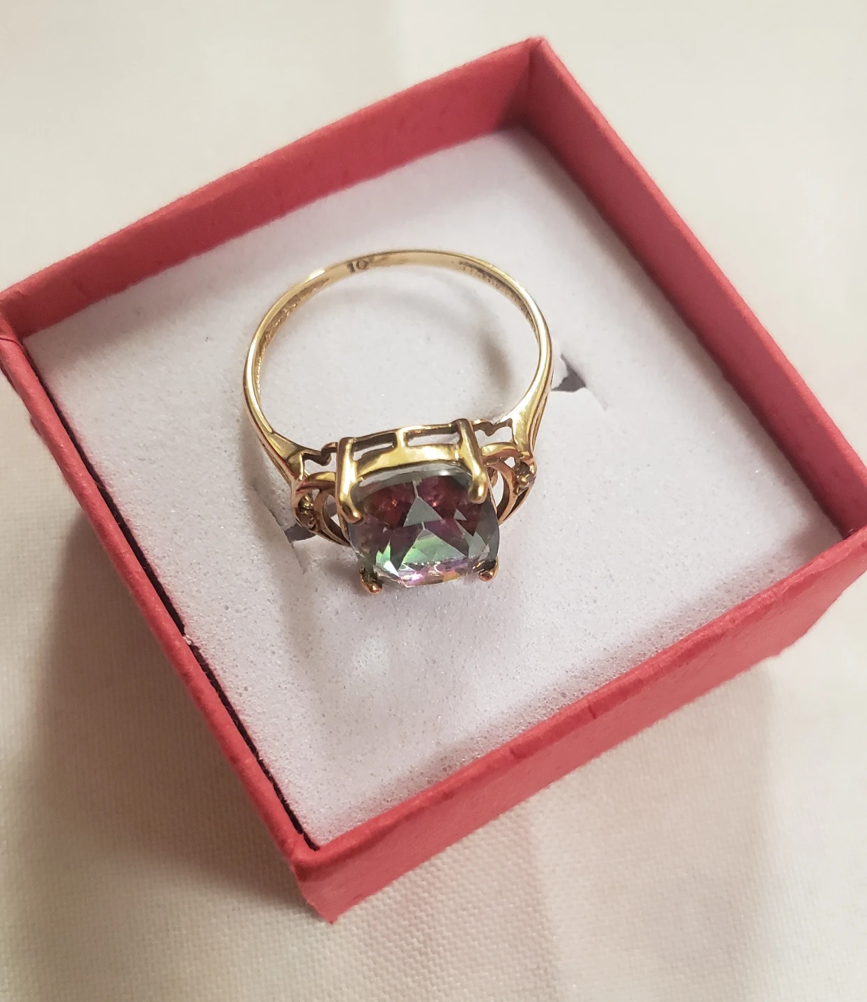 Like New 10K Real Gold Mistic Topaz Ring - photo 2