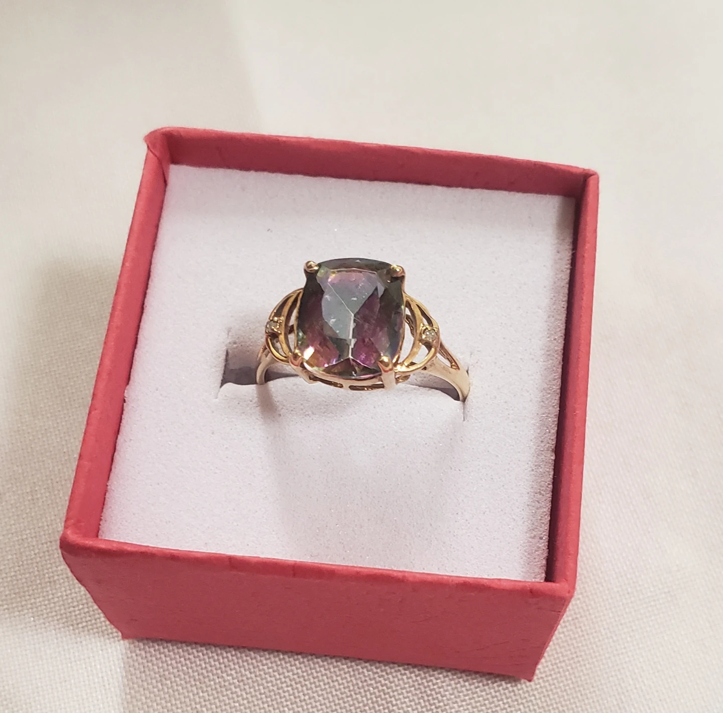 Like New 10K Real Gold Mistic Topaz Ring - photo 5