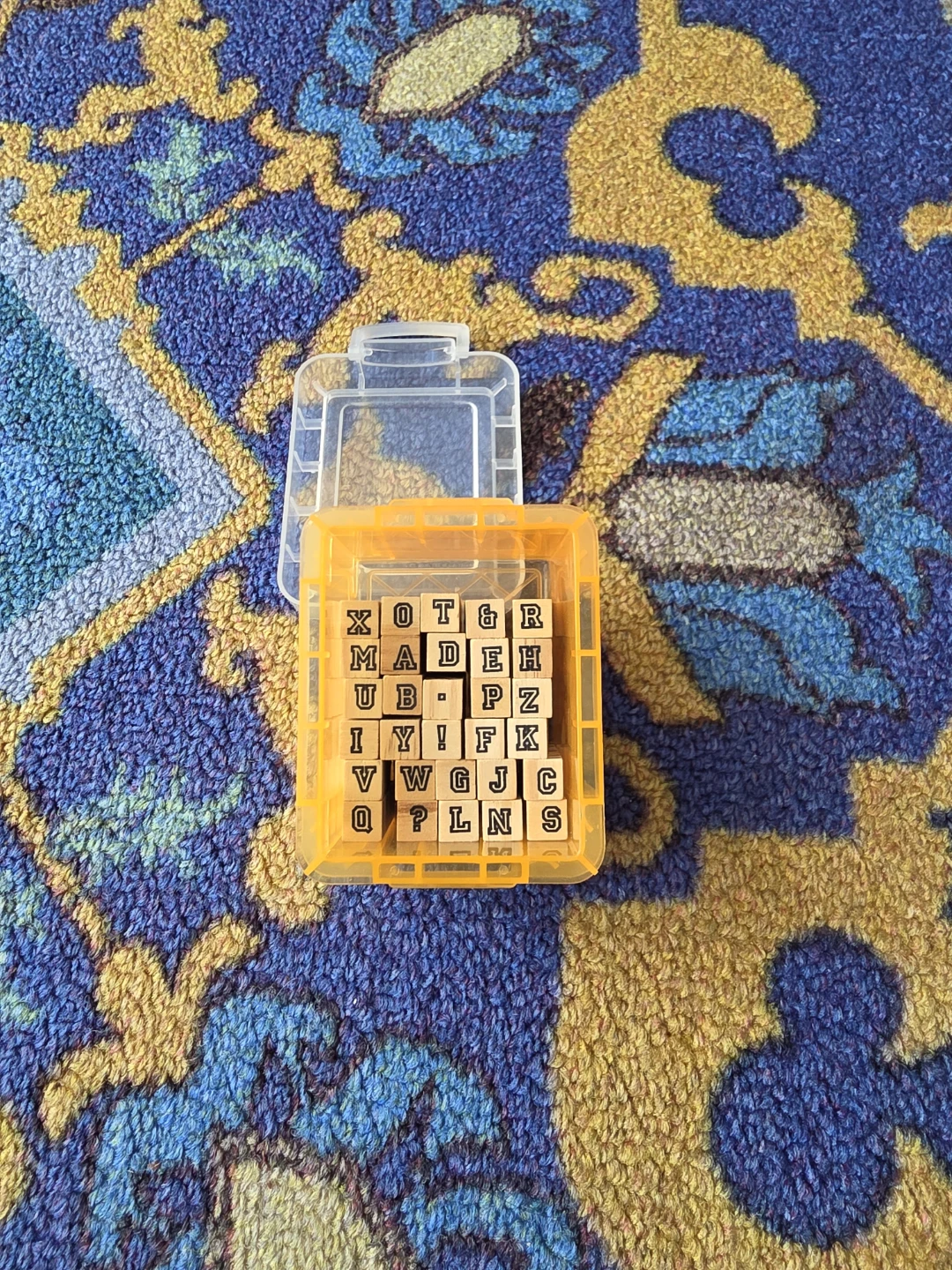 Mini Wooden Alphabet Stamps with Case