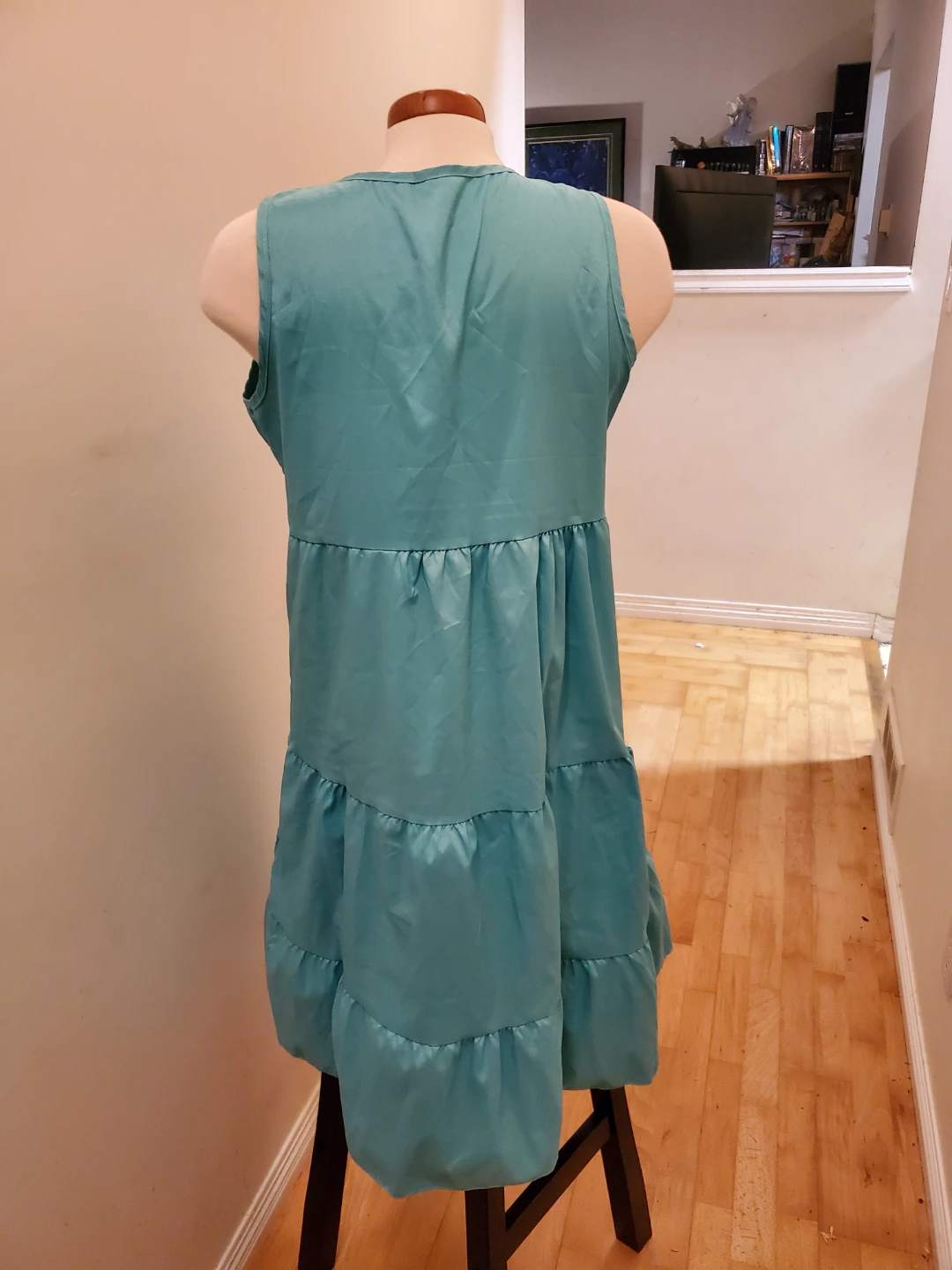Teal Tiered Sleeveless Dress - photo 2