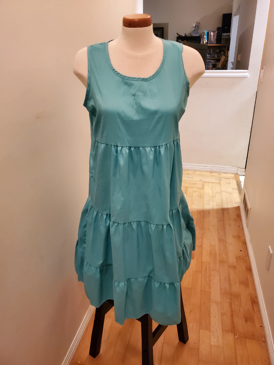 Teal Tiered Sleeveless Dress - photo 3