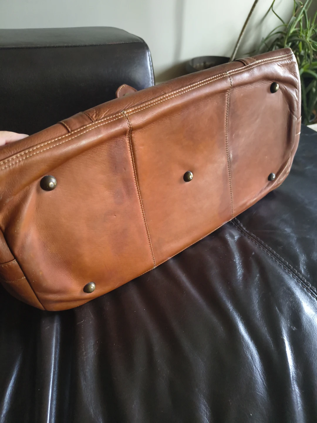 Brown Leather Boston Red Sox Duffel Bag - photo 4
