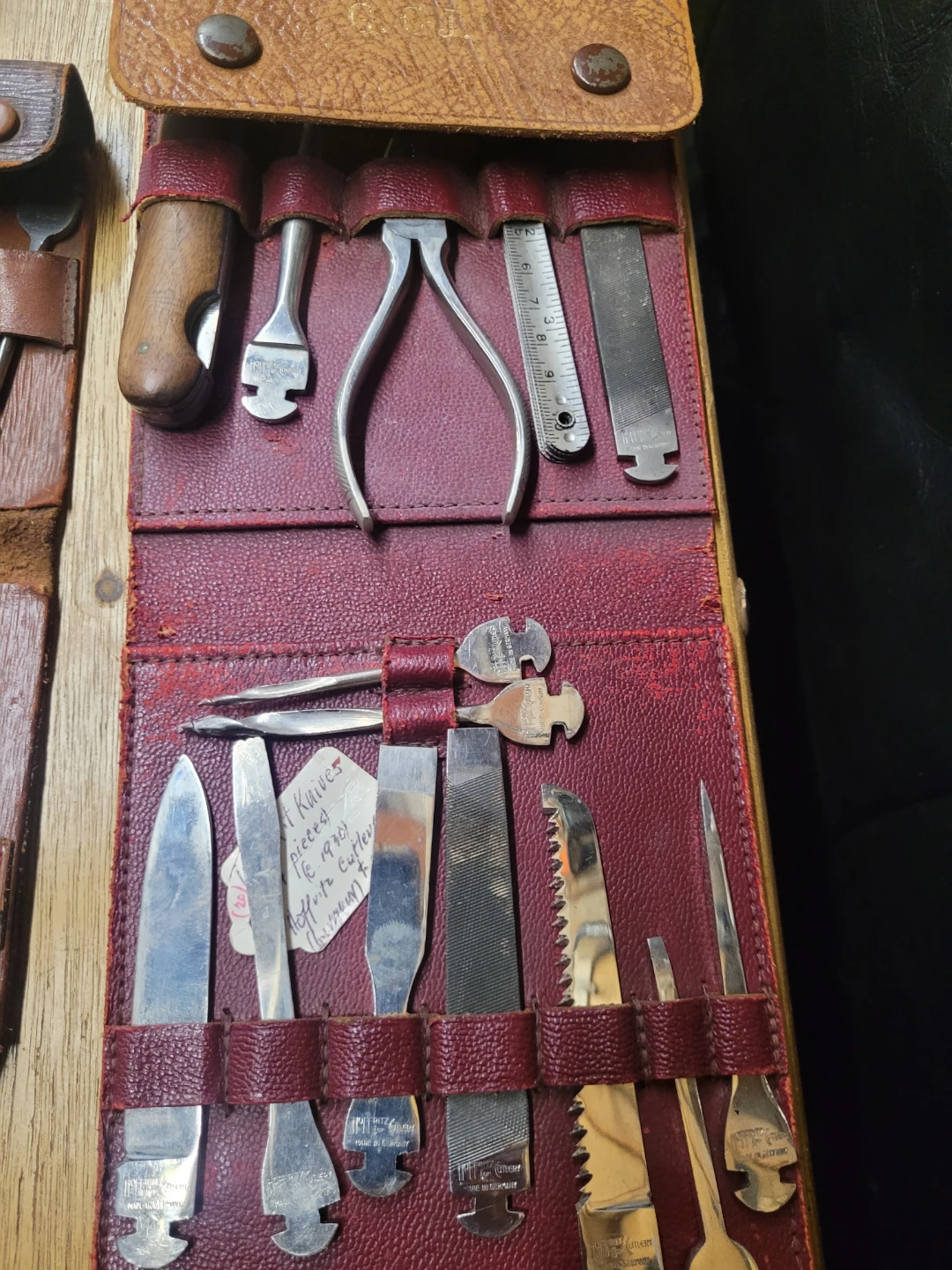 Vintage Tool Kit Set with Various Blades and Pliers
