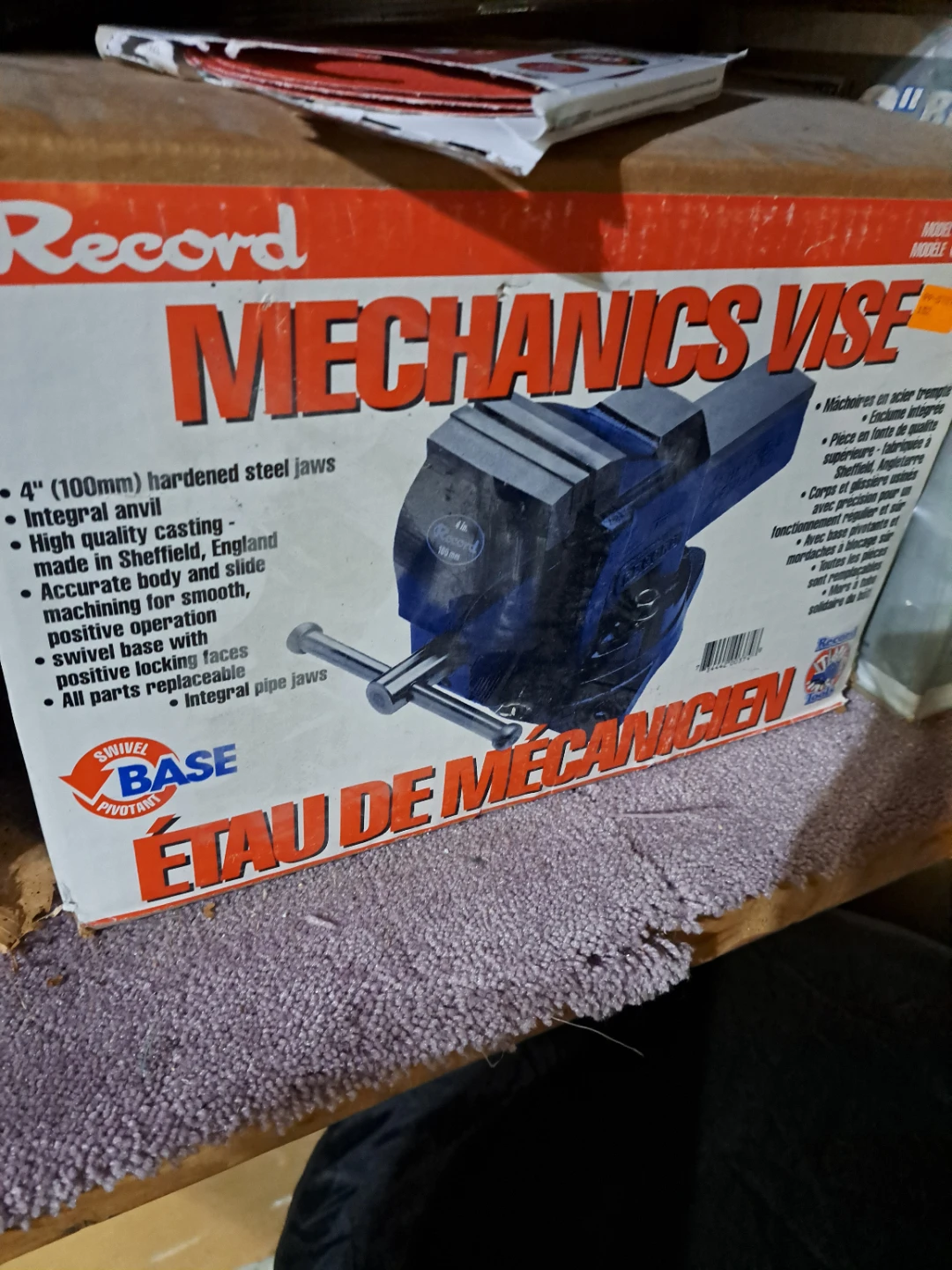 Record Mechanics Vise with 4" Hardened Steel Jaws