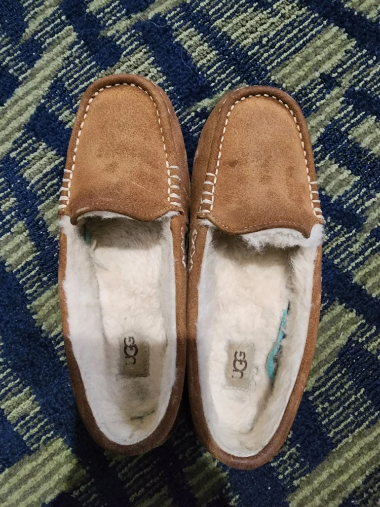 UGG Australia Brown Suede Shearling Slippers